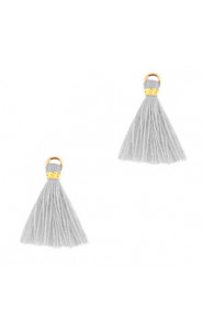 Ibiza style Tassel 1.5cm Gold - cloud grey